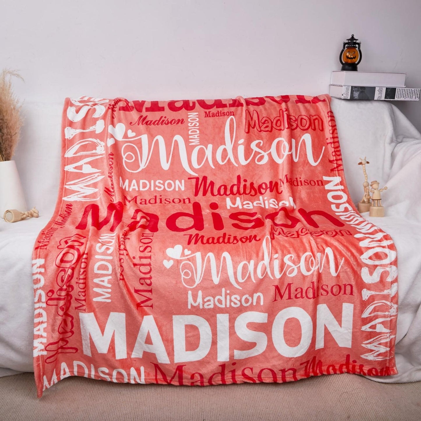 Personalized Name Fleece Blanket, Custom Word Cloud, Newborn Gift,Gift for Kids