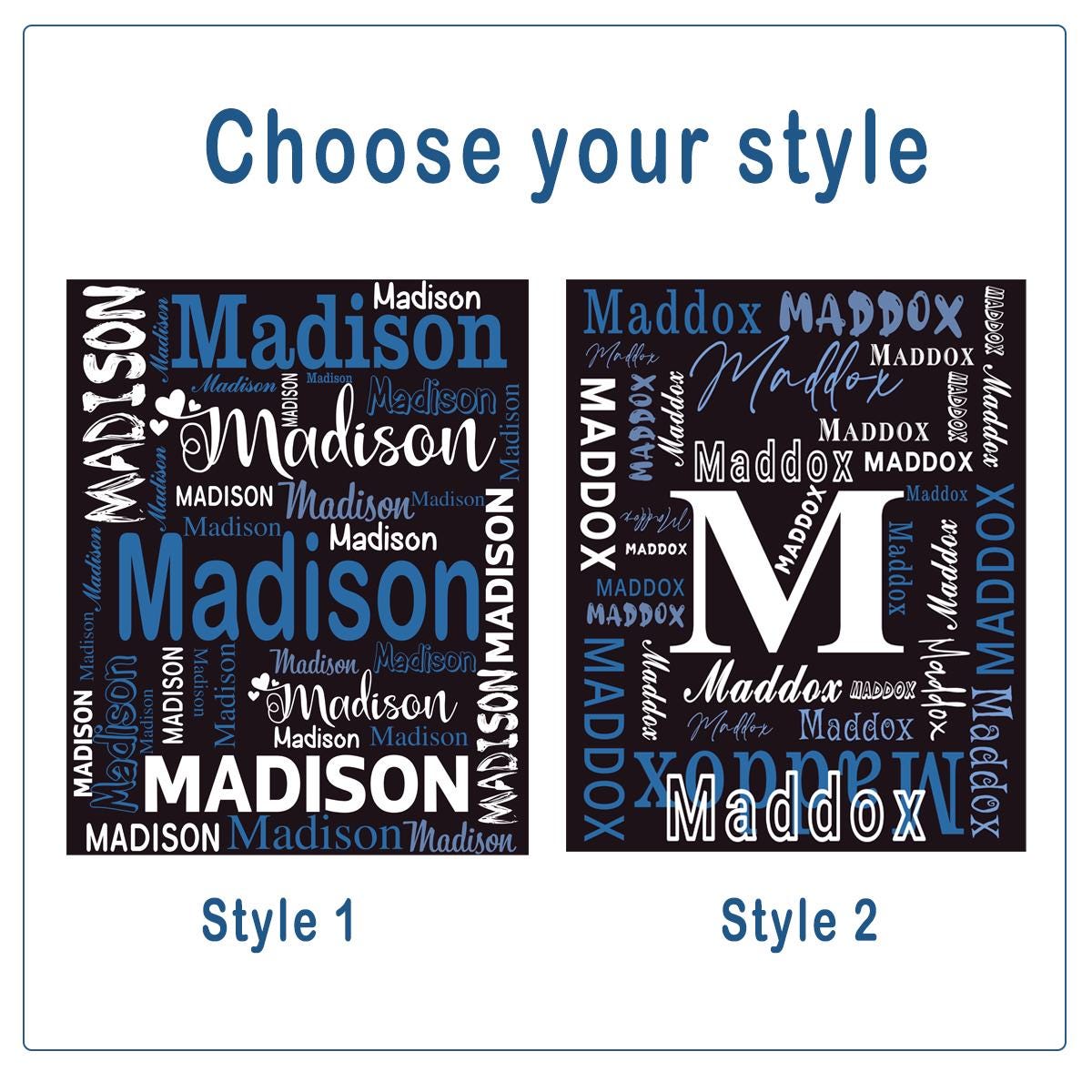 Personalized Name Fleece Blanket, Custom Word Cloud, Newborn Gift,Gift for Kids