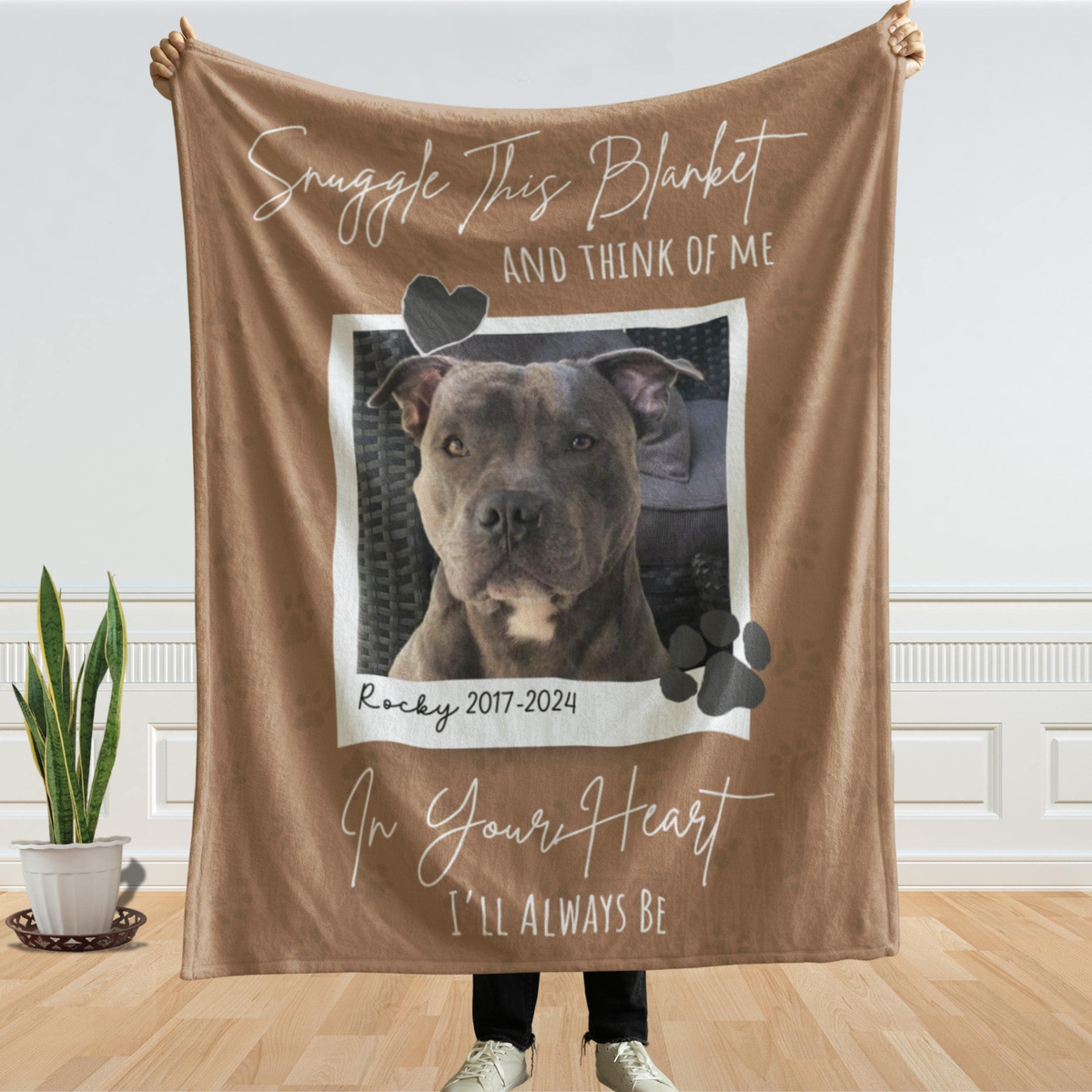 Personalized Dog Memorial Photo Blanket Gift, Pet Loss Keepsake Remembrance Gift For Dog Mom Dad Bereavement Gift, Dog Loss Pet Memory Gifts